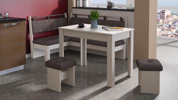 Кухонный уголок «Омега» Белфорт/Лен Коричневый