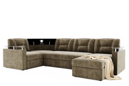 Диван Угловой Тидус с ножками-кубышками Ш-3000 х Г-1700 х В-950 мм/Спальное место Ш-1250 х Г-2600 мм