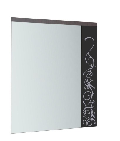 Зеркало с Декором Навесное Юнона-2 ЗН-07 Венге/Дуб Молочный (Ш-750 х В-927 мм)