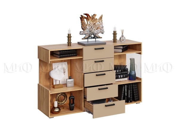 Комод Анси (Ш-1500 x В-920 x Г-442 мм)/Дуб Крафт/Бежевый