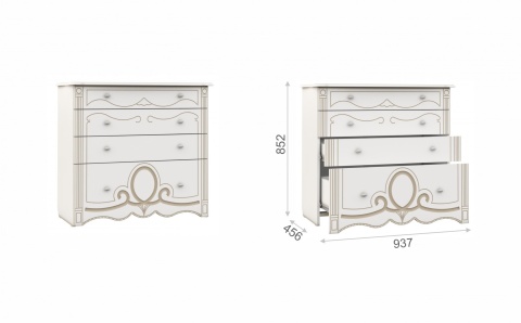 Спальный Гарнитур Барбара Белый/Патина Золото