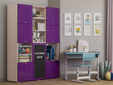 Шкаф Юнга-11 МДФ (Ш-1500  x В-2020  x Г-420 мм)/Разные Цвета